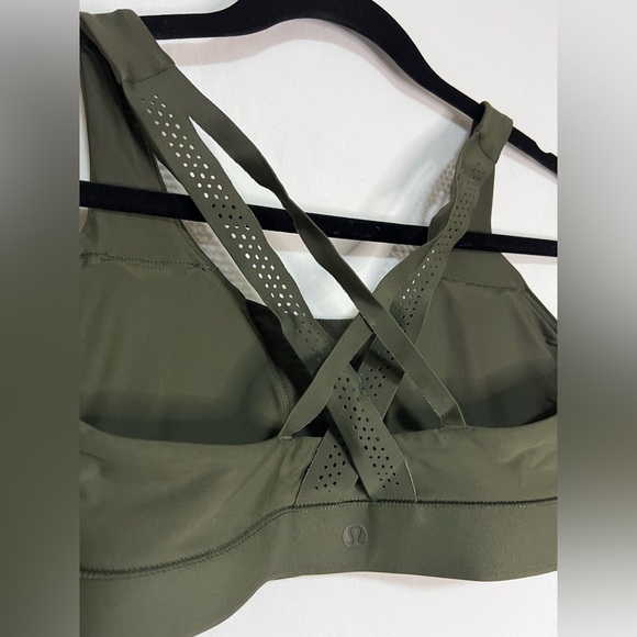 Lululemon Vitalize Swim Sports Bra Dark Olive Activewear Running Summer Yoga Gym - Picture 11 of 13